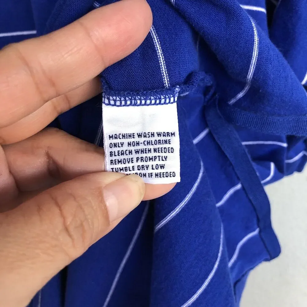 Polo Golf Ralph Lauren Shirt Mens XL 100 Pima Cotton Blue White Stripe Pony Logo